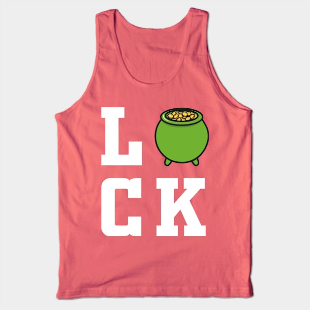 Luck pot of gold white saint patricks day Tank Top by gastaocared